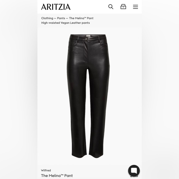 Aritzia Wilfred Melina Pants, Size 2, Black, Short Length - Picture 1 of 4